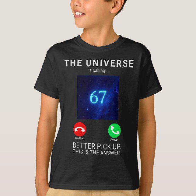 Womens 67 Meme The Universe Is Calling V-neck  T-Shirt (Front)