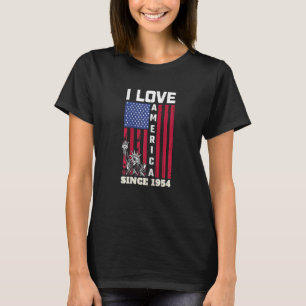 Womens 68tth Birthday I Love America Since 1954 U T-Shirt
