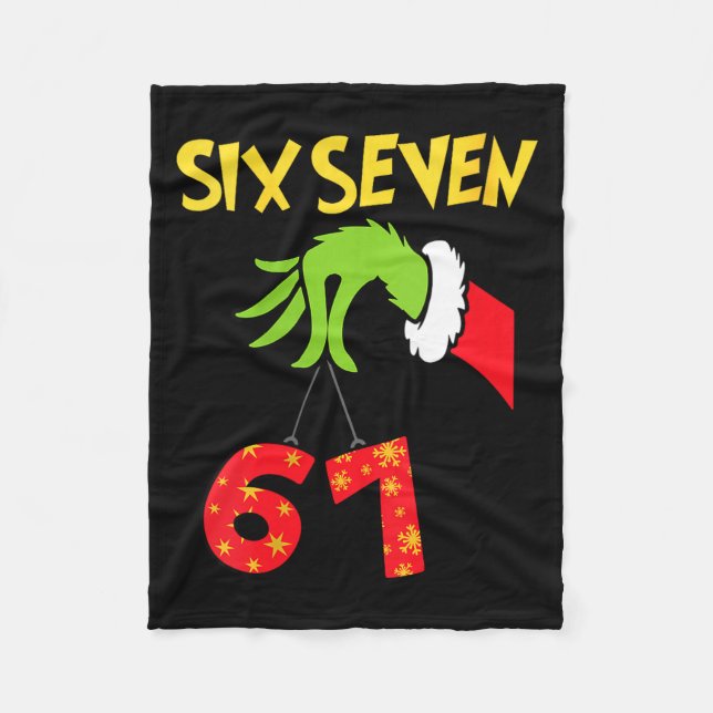 Womens 6 7 Six Seven Gen Z Alpha Meme Slang Holida Fleece Blanket (Front)