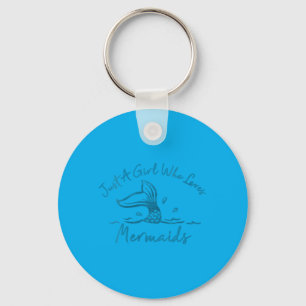 Womens A Girl Who Loves Mermaids Mermaid Tail Fish Keychain
