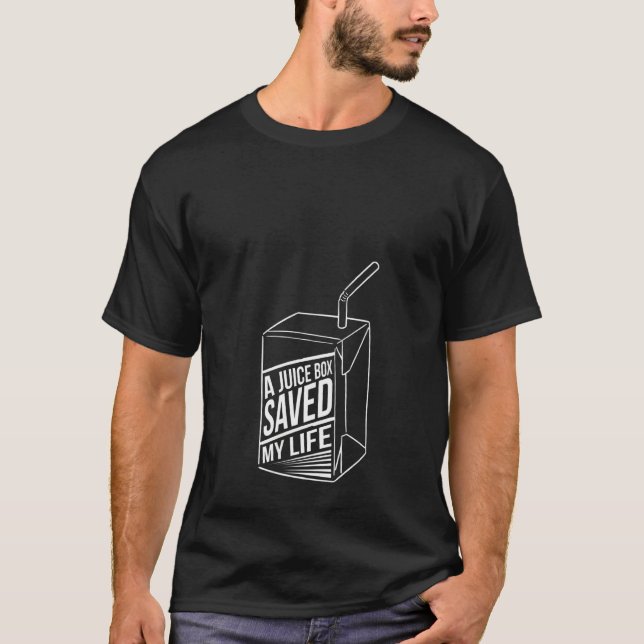 Womens A Juice Box Saved My Life Funny Diabetes T  T-Shirt (Front)