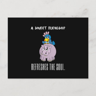 Womens A Sweet Friendship Refreshes  Soul Purple Postcard