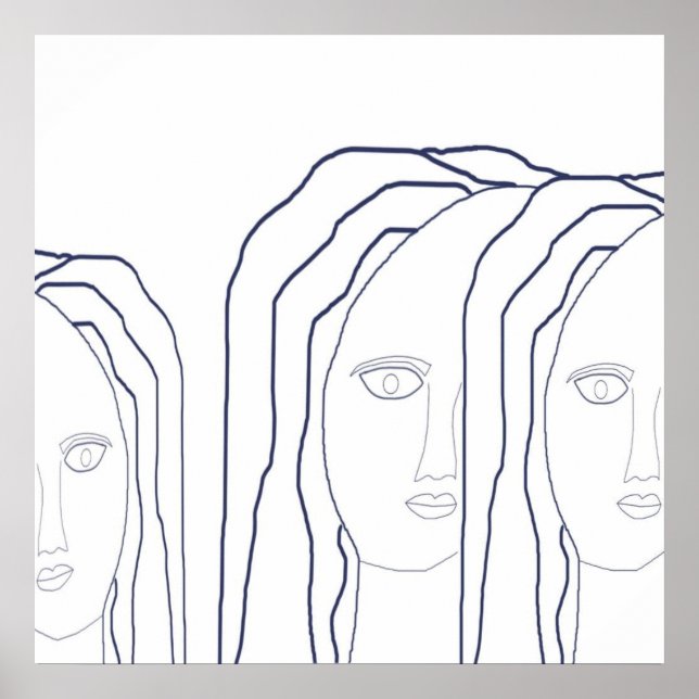 womens abstract face art poster (Front)