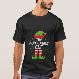 Womens Accountant Elf Xmas Family Matching Elf Squ T-Shirt