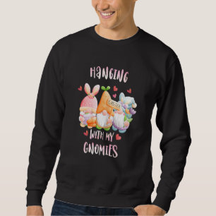 Womens Aesthetic Hanging With My Gnomie Bunny Ears Sweatshirt