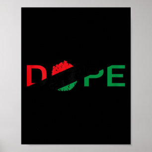 Womens African Lips Flag Drug Melanin Black Histor Poster