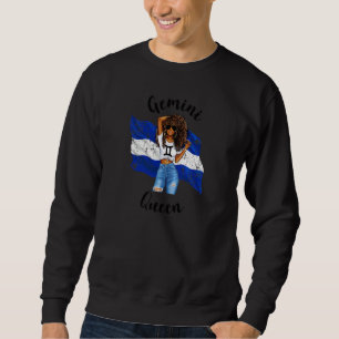 Womens Afro El Salvadorian Gemini Queen African Sa Sweatshirt