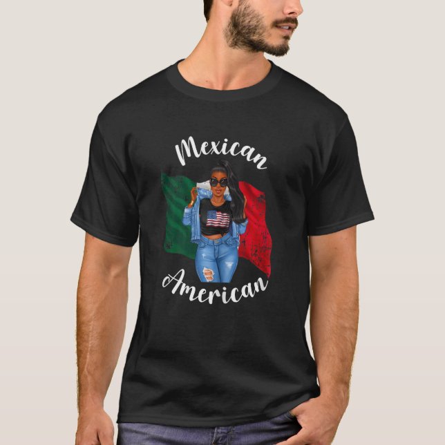Womens Afro Half American Half Mexican African Wom T-Shirt (Front)