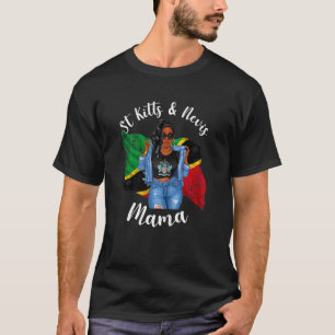 Womens Afro St Kitts And Nevis Mama Loves Coffee C T-Shirt