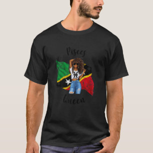 Womens Afro St Kitts & Nevis Pisces Queen African T-Shirt