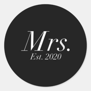 Womens After Wedding Attire For Bride & Groom Classic Round Sticker