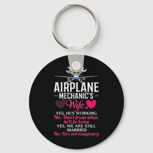 Womens Aircraft Mechanic Wife Airplane Maintenance Keychain