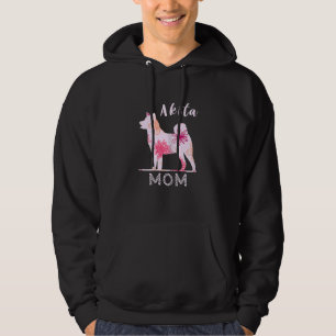 Womens Akita Mom Flower Akita Dog Mother Akita Own Hoodie
