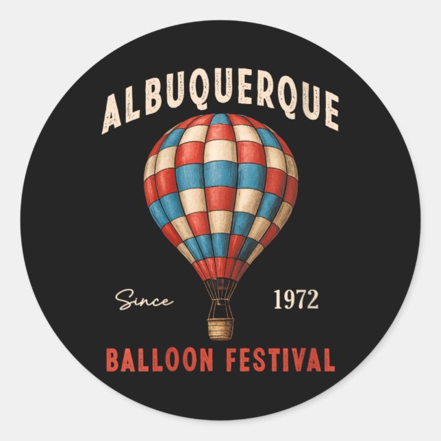 Womens Albuquerque Balloon Festival New Mexico Fie Classic Round Sticker (Front)