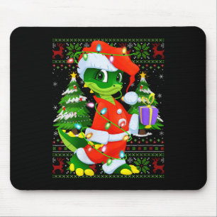 Womens Alligator Christmas Lights Santa Costume Ug Mouse Pad