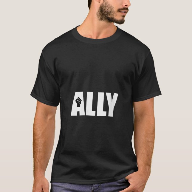 Womens Ally, BLM, Black Lives Matter Fist, BLM Fis T-Shirt (Front)