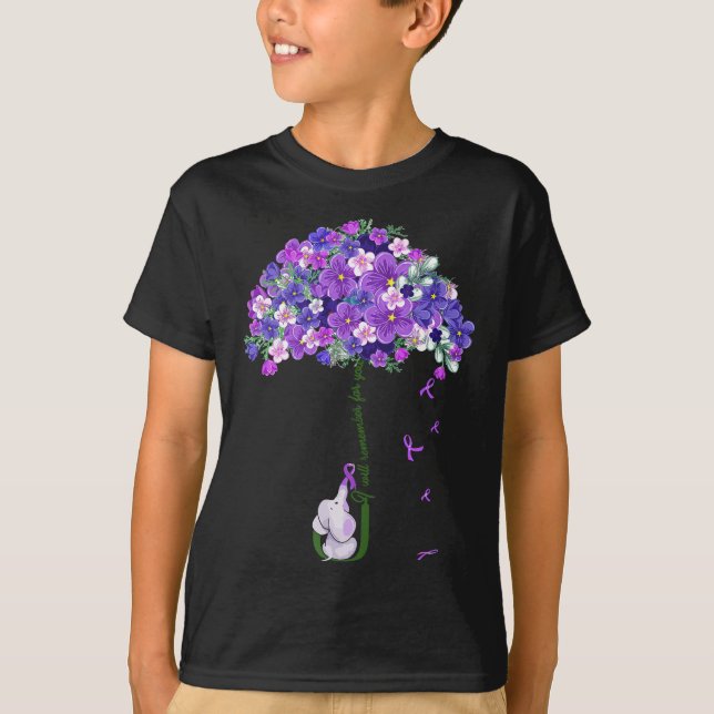 Womens Alzheimer Awareness Cute Elephant I Will Re T-Shirt (Front)