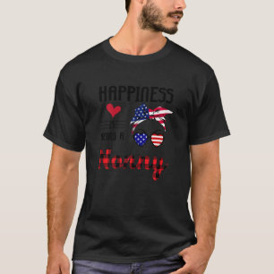 Womens American Flag Happiness Is Being A Nonny T-Shirt