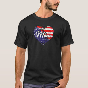 Womens American Flag Rugby Mom Apparel  4th Of Jul T-Shirt
