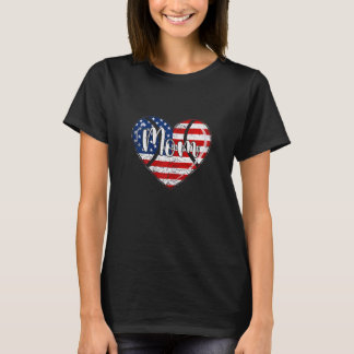 Womens American Flag Tennis Mom Apparel 4th Of J T-Shirt