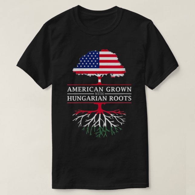 Womens American Grown with Hungarian Roots Hungari T-Shirt (Design Front)