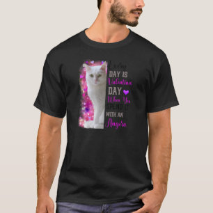 Womens Angora Cat Mom Valentines Day Cat Mama Moth T-Shirt