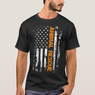 Womens Animal Rescue  Back Print Animal Saving Gif T-Shirt
