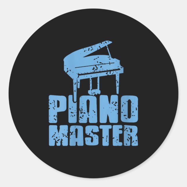 Womens Ano Master Confident Musician Pro Keyboard  Classic Round Sticker (Front)