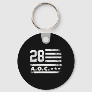 Womens Aoc 2028 A.o.c. 2028 For President American Keychain