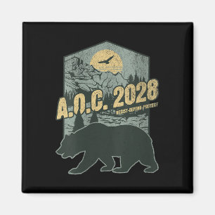 Womens Aoc 2028 For President Resist Bear Alexandr Magnet