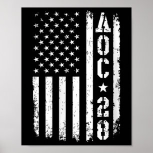 Womens Aoc 2028 Us Flag V-neck  Poster