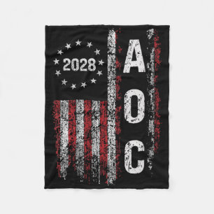 Womens Aoc Alexandria Ocasio Cortez 2028 For Presi Fleece Blanket