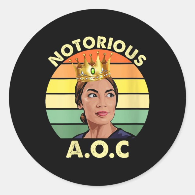 Womens Aoc Alexandria Ocasio-cortez First Female P Classic Round Sticker (Front)