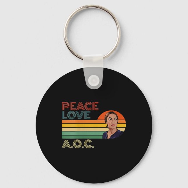 Womens Aoc Alexandria Ocasio-cortez First Female P Keychain (Front)