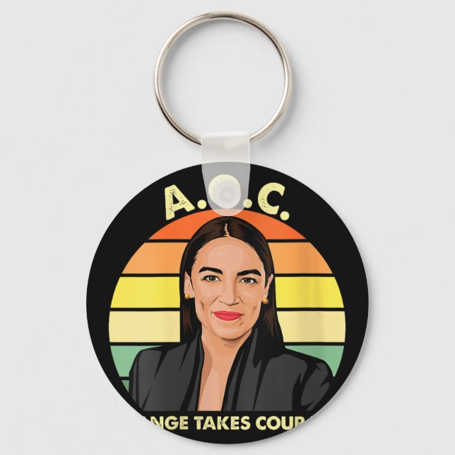 Womens Aoc Alexandria Ocasio-cortez First Female P Keychain (Front)