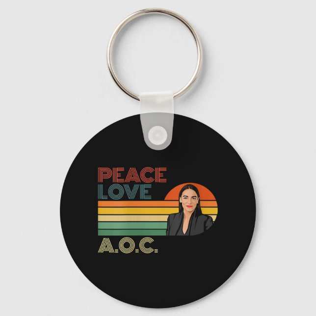 Womens Aoc Alexandria Ocasio-cortez First Female P Keychain (Front)