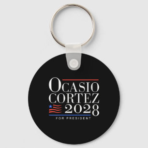 Womens Aoc For President 2028 V-neck  Keychain