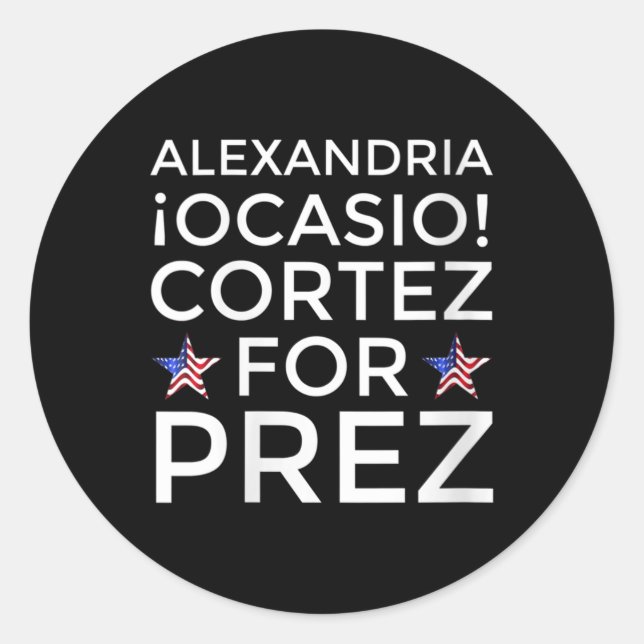 Womens Aoc For President Alexandria Ocasio-cortez  Classic Round Sticker (Front)