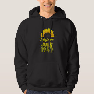 Womens Apparel Sunflower Vintage July 1947 75 Birt Hoodie