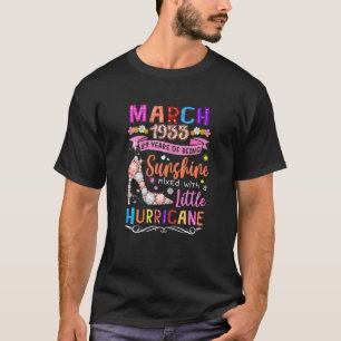 Womens April 1933 89 Years Of Being Awesome Floral T-Shirt