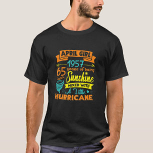 Womens April 1957 65 Years Old Sunshine Mixed With T-Shirt