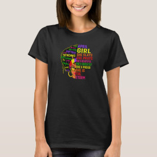 Womens April Girl She Slays & Prays April Birthda T-Shirt
