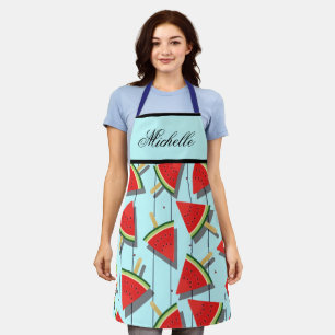 Women's Aprons, Watermelon Popsicle Print Kitchen Apron