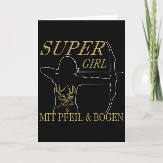 Womens Archery Super Girl With Arrow And Bow  Card