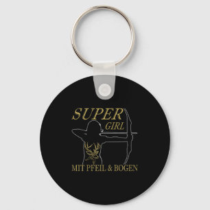 Womens Archery Super Girl With Arrow And Bow Keychain