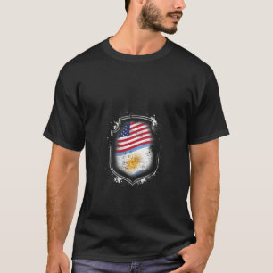 Womens Argentinian American Flags Of Argentina and T-Shirt