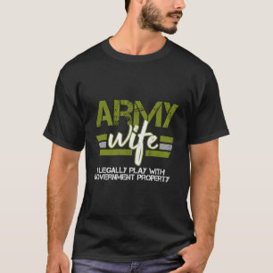 Womens Army Veteran Wife Pink Army Wife T-Shirt