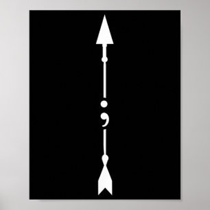 Womens Arrow Semicolon Mental Health Awareness V-n Poster