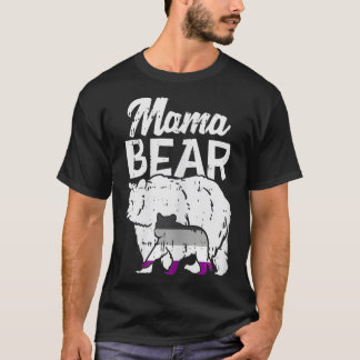 Womens Asexual Pride Mama Bear Ace Flag LGBTQ Mom T-Shirt