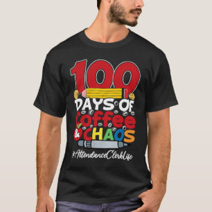 Womens Attendance Clerk Happy Women 100 Days Of Co T-Shirt
